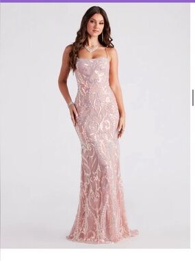 Pink Sequin Maxi Dress